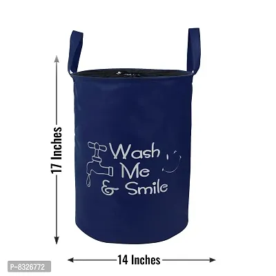Designer Waterproof PVC Foldable Laundry Basket Organizer With Handle For Dirty Clothes- 45 L-thumb4