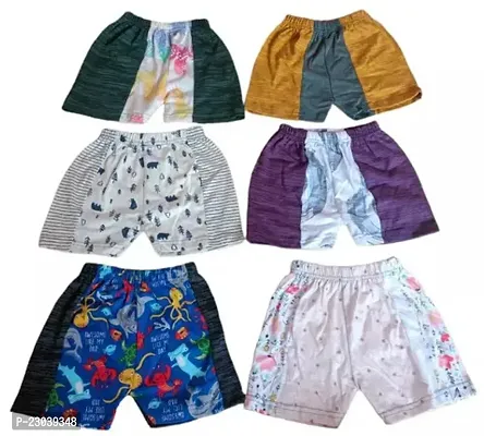 Fabulous Multicoloured Cotton Printed Regular Shorts For Girls Pack Of 6-thumb0