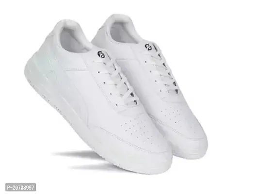 Stylish White Synthetic  Sneakers For Men-thumb0