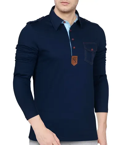 Trendy Full Sleeves Cotton Blend Men's T-Shirts