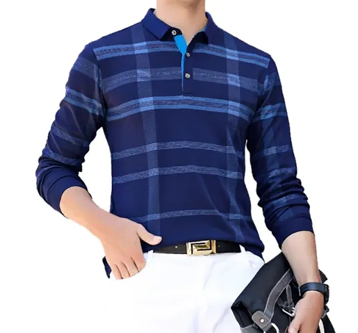 Cotton Polo Neck Full Sleeves T-shirt