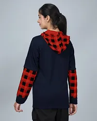 Stylish Navy Blue Cotton Blend Printed Sweatshirt For Women-thumb2