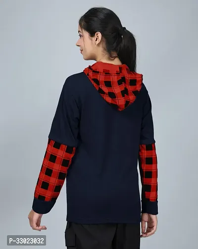 Stylish Navy Blue Cotton Blend Printed Sweatshirt For Women-thumb3