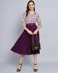 Stylish Purple Crepe Printed Dresses For Women-thumb3