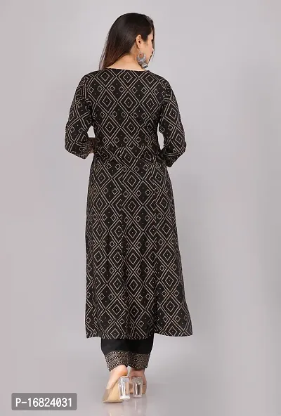 A-Line Black  Banglori Silk Kurta For Women-thumb2