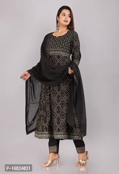 A-Line Black  Banglori Silk Kurta For Women-thumb0