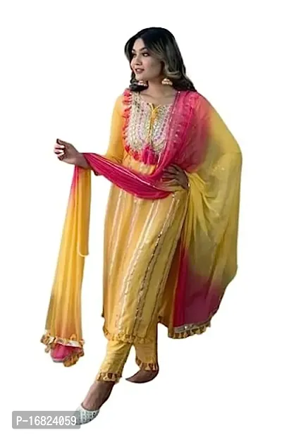 A-Line Yellow  Rayon Kurta For Women-thumb0