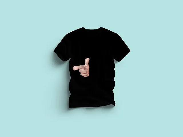 Reliable Black Polycotton Printed Round Neck Tees For Men