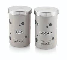 Aryamurti Tea Sugar Containers Set with Spoon/ 2Pieces =Tea + Sugar + - 900 ml Plastic Tea  Sugar Container-thumb1