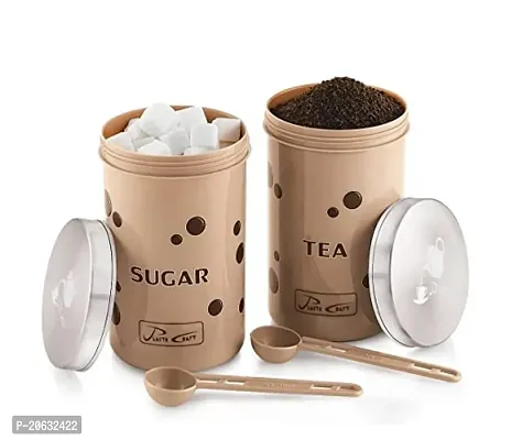 ARYAMURTI_Tea Sugar Containers Set with Spoon/ 2 Pieces =Tea + Sugar (900 ml) - 900 ml Plastic Tea Coffee  Sugar Container-thumb4