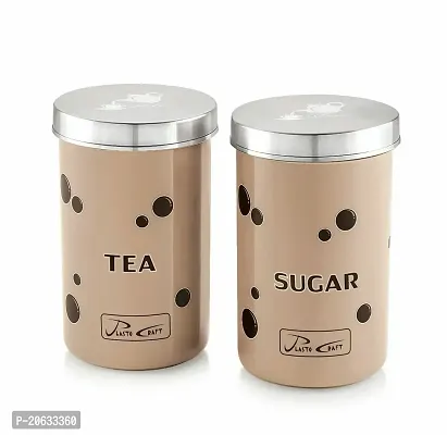 Aryamurti Tea Sugar Containers Set with Spoon/ 2Pieces =Tea + Sugar + - 900 ml Plastic Tea  Sugar Container