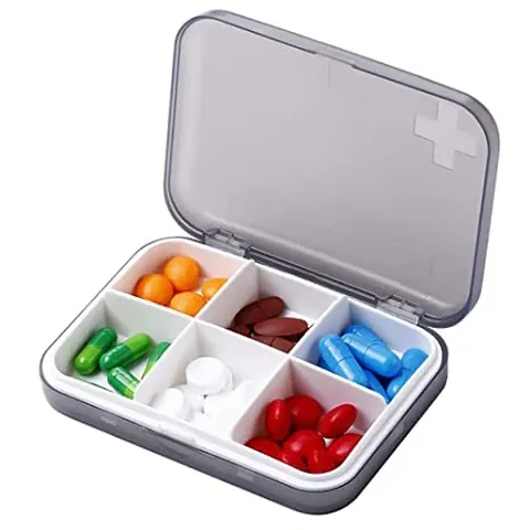 aryamurti Multipurpose Semi Transparent Plastic Storage Medicine Box with Handle and Removable Tray Pill Organizer