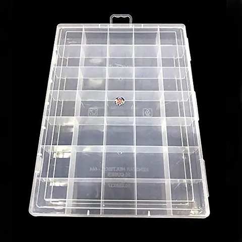 aryamurti Plastic Grid Box Organizer for Jewelry, Hair Pins, Medicines, Craft Material, Hardware with 35 Sections
