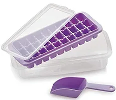 aryamurti_ Ice Tray Molds with Lid and Scoop Plastic and Frozen Ice Preservation Box Multicolor Plastic Ice Cube Tray-thumb1