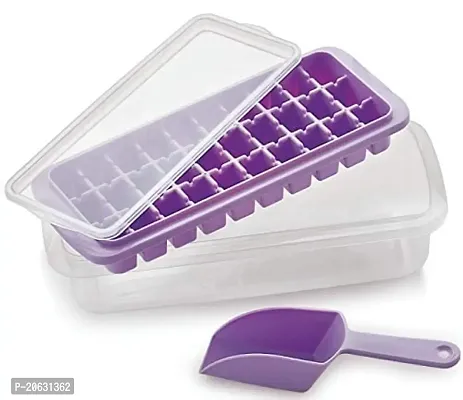 aryamurti_ Ice Tray Molds with Lid and Scoop Plastic and Frozen Ice Preservation Box Multicolor Plastic Ice Cube Tray-thumb2