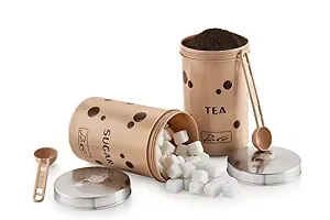 ARYAMURTI_Tea Sugar Containers Set with Spoon/ 2 Pieces =Tea + Sugar (900 ml) - 900 ml Plastic Tea Coffee  Sugar Container-thumb2