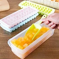aryamurti_ Ice Tray Molds with Lid and Scoop Plastic and Frozen Ice Preservation Box Multicolor Plastic Ice Cube Tray-thumb3
