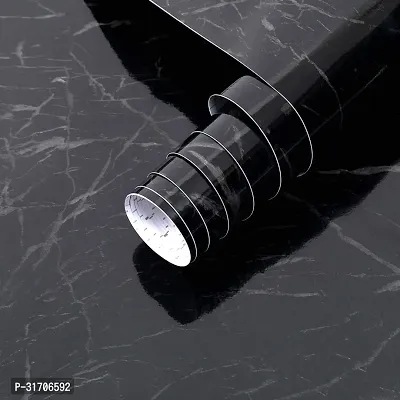 Marble Effect Self-Adhesive Kitchen Stickers 40 X 200 Cm, Black Combo-thumb0