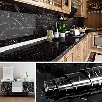 Marble Effect Self-Adhesive Kitchen Stickers 40 X 200 Cm, Black Combo-thumb1