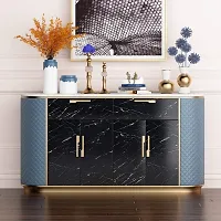 Oil-Proof, Waterproof Marble Effect Self-Adhesive Kitchen Stickers 40 X 200 Cm, Black Combo-thumb3