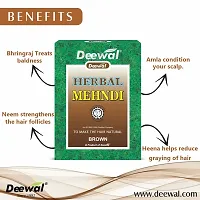 Deewal herbal Brown mehndi for men  women with 100% Natural, for long  smooth hair (160)-thumb1