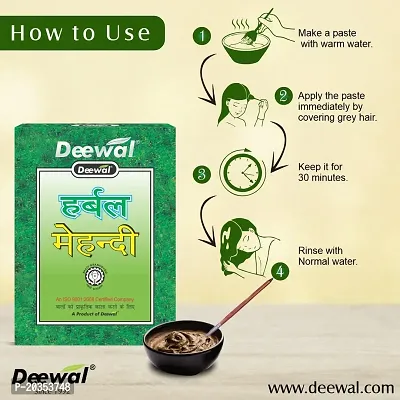 Deewal herbal Black mehndi for men  women with 100% Natural, for long  smooth hair (160)-thumb3