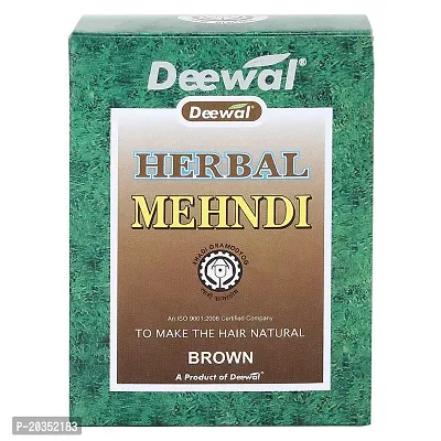 Deewal Herbal Khadi Mehndi for Unisex, 160g - Brown (Pack of 2)