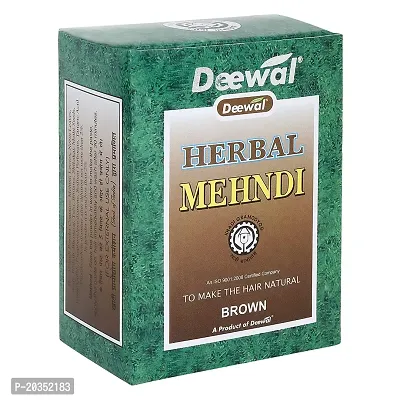 Deewal Herbal Khadi Mehndi for Unisex, 160g - Brown (Pack of 2)-thumb2