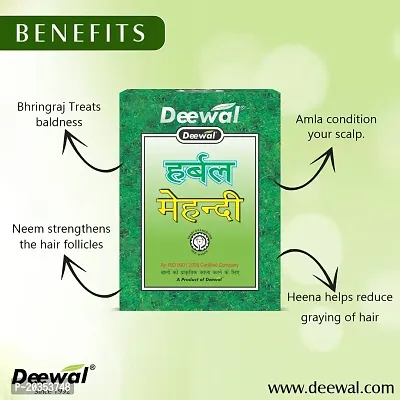 Deewal herbal Black mehndi for men  women with 100% Natural, for long  smooth hair (160)-thumb2