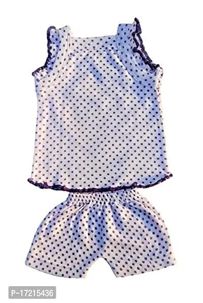 Stylish Baby Girls Soft Cotton Sleeveless Polka Print Casual Top Vest Shorts Dress For Kids Toddler New Born Combo Pack Of 6-thumb3