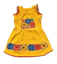 Stylish Baby Girls Soft Cotton Sleeveless Knee Length Printed Casual Frock For Infant Toddler New Born Combo Set Of 6-thumb3