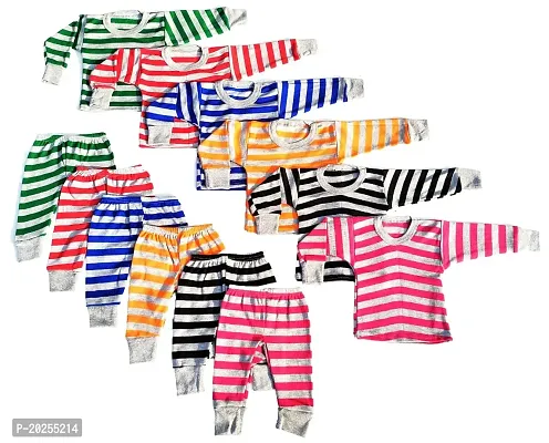 Baby Boys and Baby Girls Winter Wear Thermal T-shirt And Pajama Multicolour Casual Dress Pack Of - 6