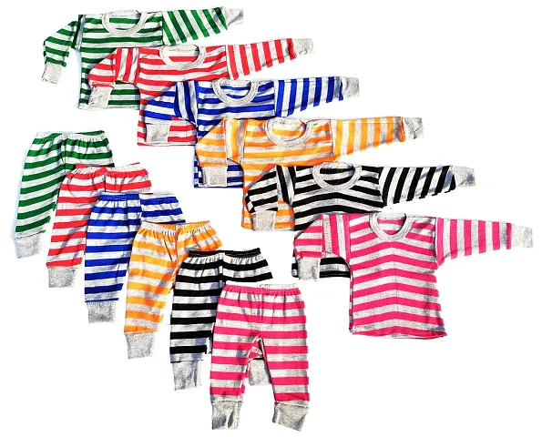 Baby Boys and Baby Girls Winter Wear Thermal T-shirt And Pajama Casual Dress Pack Of -