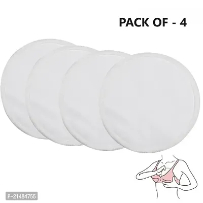 Breast Feeding Pads, Reusable, Washable High Absorbent Skin Friendly Maternity Nursing Breast Pads with 3 Layer Protection Pack Of - 4