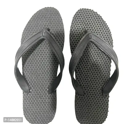 Rubber Grey Solid Room Slipper For Men