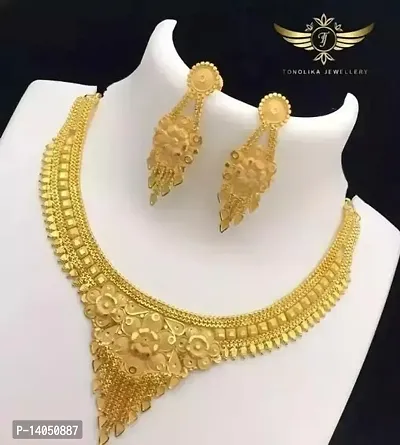 New Trendy Golden Jewellery Set-thumb0