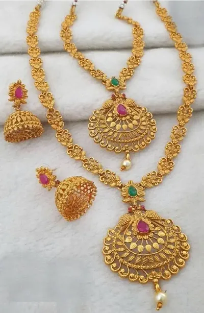 Gold Plated Alloy South Jewellery Sets