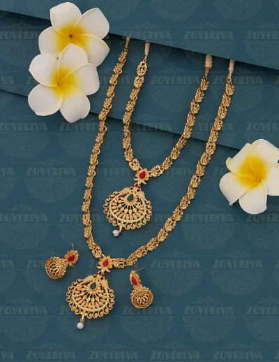 Beautiful Golden Alloy Imitation Jewellery Sets for Women