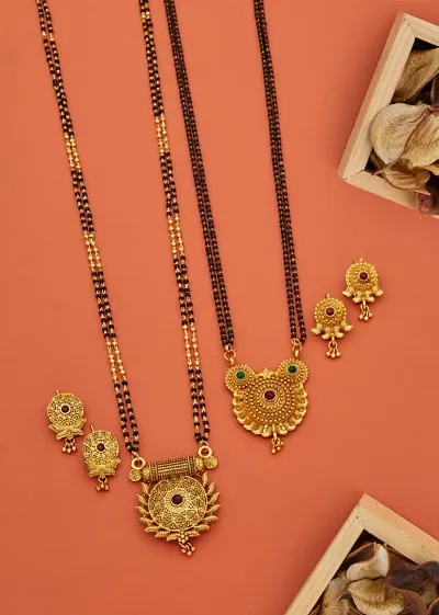 Combo Of 2 Gold Plated Alloy Mangalsutra Sets