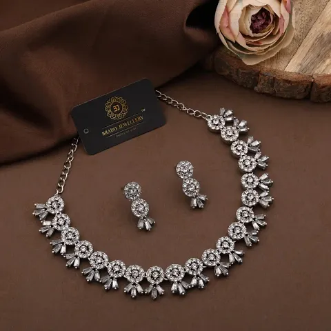 Fancy Brass American Diamond Jewellery Sets For Women