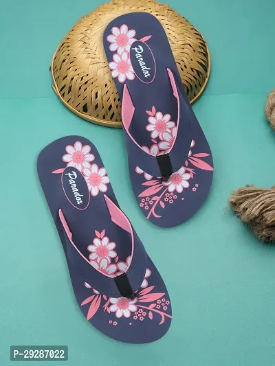 Womens tripe Fabrication and Floral Orthopedic Super Soft Flip Flops