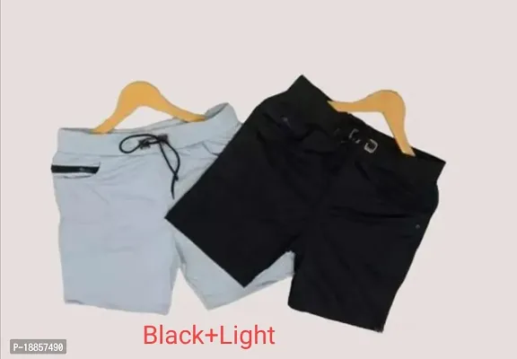 Elegant Polyester Solid Regular Shorts For Men- Pack Of 2-thumb0