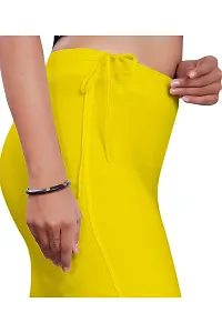 ADINA CLAIM COMFORT Women's Cotton Lycra Saree Shapewear with Drawstring, Saree Shapewear Petticoat for Women, Shape wear Dress for Saree (S, Yellow)-thumb3