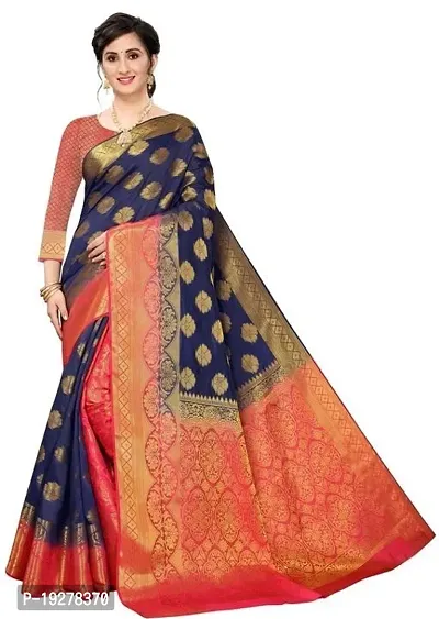 Elegant Multicoloured Cotton Saree with Blouse piece-thumb0