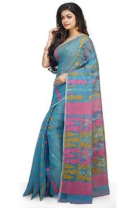 Women Soft Dhakai Padma Pata Jamdani Sarees-thumb1