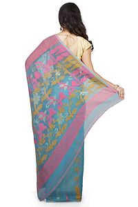 Women Soft Dhakai Padma Pata Jamdani Sarees-thumb2