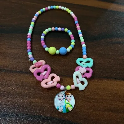 Rainbow Charm Necklace  Bracelet Set  Purple  Asthetika