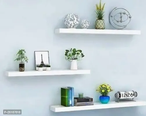 Wooden Shelf 4 Pcs Wooden Wall Shelfnbsp;Number Of Shelves - 4 White