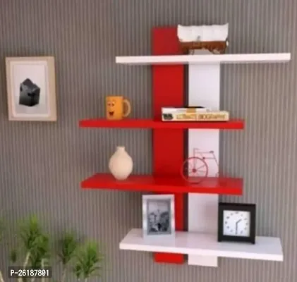 nbsp;Wooden Double Patti Cut Wooden Wall Shelfnbsp;Number Of Shelves 4-thumb0