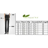 SAGEVI New Ultra Soft/Comfortable Malai Lycra Palazzo for Women/Girl Pack of 3 (Colour : Green, Grey, Black, Maroon)-thumb1